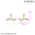 91902 xuping China wholesale light weight gold stud earring, unique 18k gold earring for girls